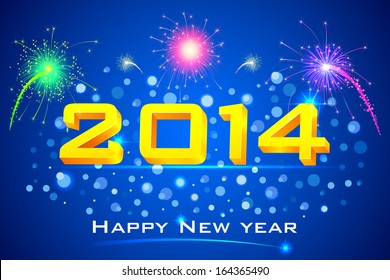 easy to edit vector illustration of Happy New Year with firework