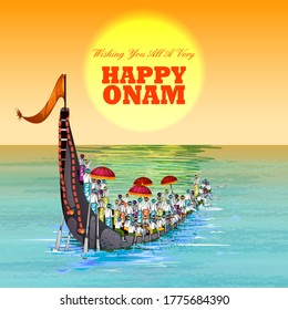 easy to edit vector illustration of Happy Onam  holiday for South India festival background