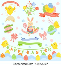 easy to edit vector illustration of Happy Easter design element