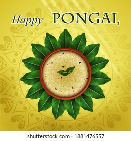 easy to edit vector illustration of Happy Pongal festival of Tamil Nadu India background