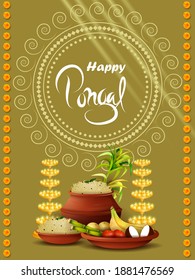 leicht zu bearbeitende Vektorgrafik des Happy Pongal Festivals von Tamil Nadu Indien Hintergrund