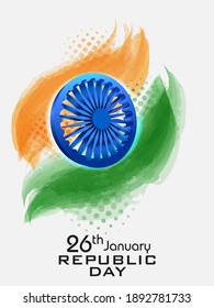 easy to edit vector illustration of Happy Republic Day of India tricolor background for 26 January