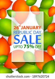 fácil de editar ilustración vectorial del Día de la República Feliz de la India tricolor Venta y promoción de fondo para el anuncio del 26 de enero
