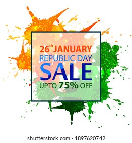 fácil de editar ilustración vectorial del Día de la República Feliz de la India tricolor Venta y promoción de fondo para el anuncio del 26 de enero