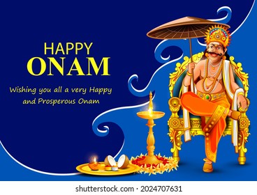 leicht zu bearbeitende Vektorgrafik von Happy Onam Feiertag für südindischen Festivalhintergrund