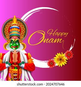 easy to edit vector illustration of Happy Onam  holiday for South India festival background