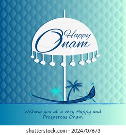 leicht zu bearbeitende Vektorgrafik von Happy Onam Feiertag für südindischen Festivalhintergrund