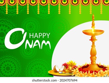 easy to edit vector illustration of Happy Onam  holiday for South India festival background