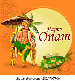 easy to edit vector illustration of Happy Onam  holiday for South India festival background