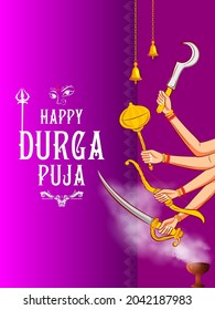 easy to edit vector illustration of Happy Durga Puja India festival holiday background