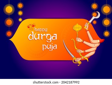 easy to edit vector illustration of Happy Durga Puja India festival holiday background