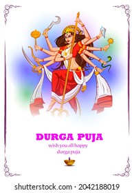 easy to edit vector illustration of Happy Durga Puja India festival holiday background