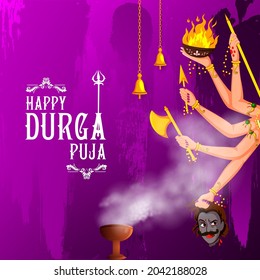 easy to edit vector illustration of Happy Durga Puja India festival holiday background