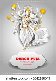 easy to edit vector illustration of Happy Durga Puja India festival holiday background