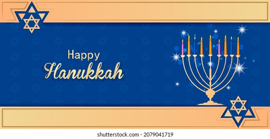 easy to edit vector illustration of Happy Hanukkah for Israel Festival of Lights celebration