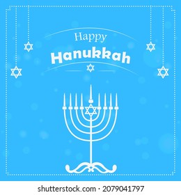 easy to edit vector illustration of Happy Hanukkah for Israel Festival of Lights celebration