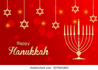 easy to edit vector illustration of Happy Hanukkah for Israel Festival of Lights celebration