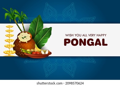leicht zu bearbeitende Vektorgrafik des Happy Pongal Festivals von Tamil Nadu Indien Hintergrund