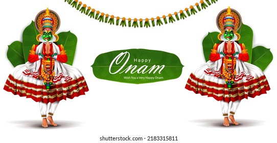 fácil de editar ilustración vectorial de los antecedentes del festival Happy Onam para el sur de India