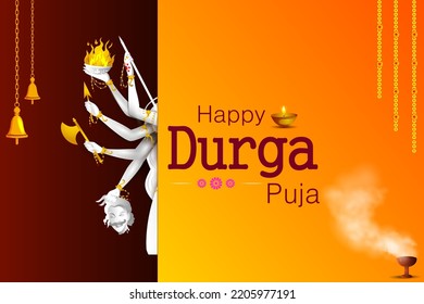 easy to edit vector illustration of Happy Durga Puja India festival holiday background