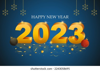 fácil de editar ilustración vectorial de Feliz Año Nuevo 2023 desea fondo estacional de saludo