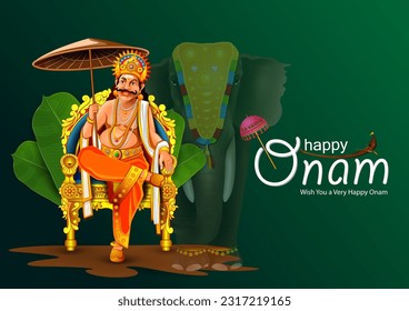 easy to edit vector illustration of Happy Onam  holiday for South India festival background