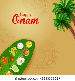easy to edit vector illustration of Happy Onam holiday for South India festival background