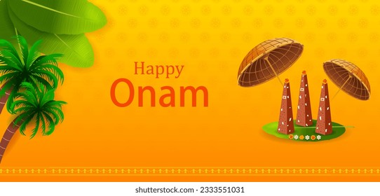 easy to edit vector illustration of Happy Onam holiday for South India festival background