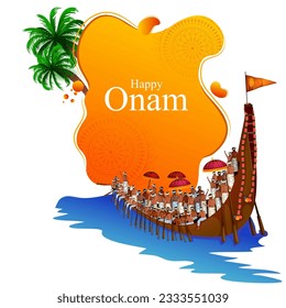 fácil de editar ilustración vectorial de los antecedentes del festival Happy Onam para el sur de India