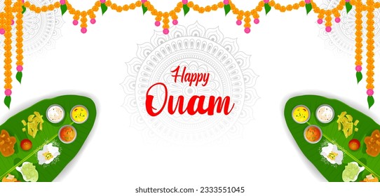 easy to edit vector illustration of Happy Onam holiday for South India festival background