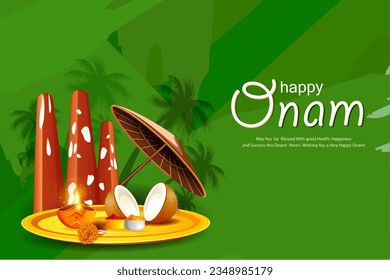 easy to edit vector illustration of Happy Onam holiday for South India festival background