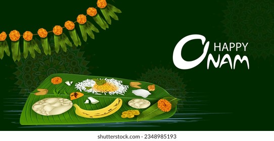easy to edit vector illustration of Happy Onam holiday for South India festival background