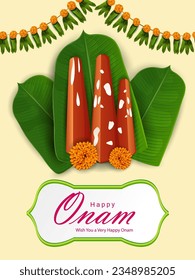 leicht zu bearbeitende Vektorgrafik von Happy Onam Feiertag für südindischen Festivalhintergrund