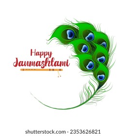 easy to edit vector illustration of Happy Krishna Janmashtami Indian festival celebration background