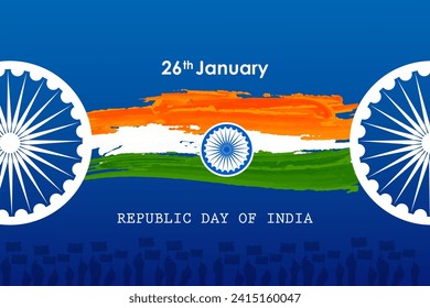 fácil de editar ilustración vectorial del Día feliz de la República de la India fondo tricolor para el 26 de enero