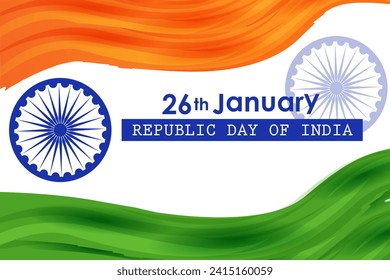 leicht zu bearbeitende Vektorgrafik des Happy Republic Day of India, dreifarbiger Hintergrund für den 26. Januar