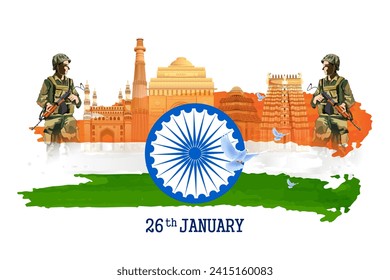 easy to edit vector illustration of Happy Republic Day of India tricolor background for 26 January