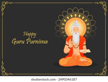 easy to edit vector illustration of Happy Guru Purnima religious festival of India