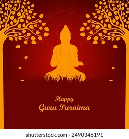 easy to edit vector illustration of Happy Guru Purnima religious festival of India