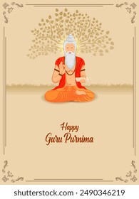 easy to edit vector illustration of Happy Guru Purnima religious festival of India