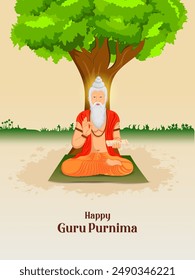 easy to edit vector illustration of Happy Guru Purnima religious festival of India