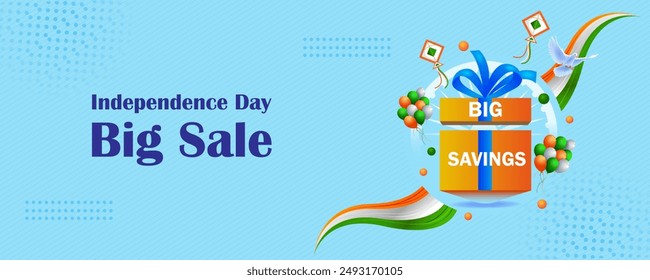 easy to edit vector illustration of Happy Independence Day of India tricolor Great Indian Sale and Promotion background for 15th August advertisement