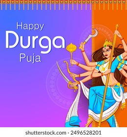 easy to edit vector illustration of Happy Durga Puja India festival holiday background