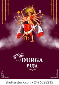 easy to edit vector illustration of Happy Durga Puja India festival holiday background