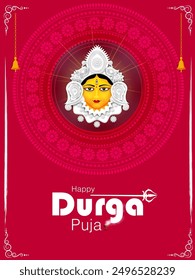 easy to edit vector illustration of Happy Durga Puja India festival holiday background