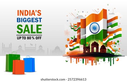 easy to edit vector illustration of Happy Republic Day of India tricolor background for 26 January