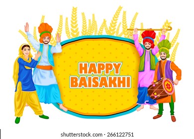 easy to edit vector illustration of Happy Baisakhi celebration 