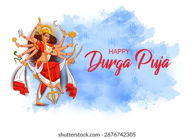 fácil de editar Ilustración vectorial del fondo de vacaciones del festival Happy Durga Puja India