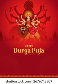fácil de editar Ilustración vectorial del fondo de vacaciones del festival Happy Durga Puja India
