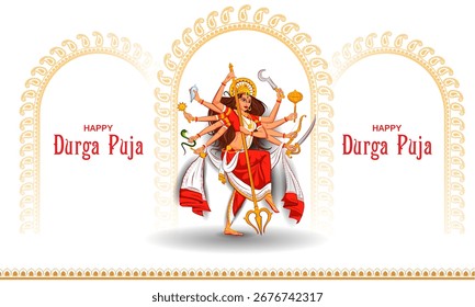 fácil de editar ilustração vetorial do fundo de férias do festival Happy Durga Puja India